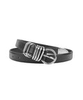 Multi Ring Metal Buckle Leather Belt Unisex Denim Waist Belt