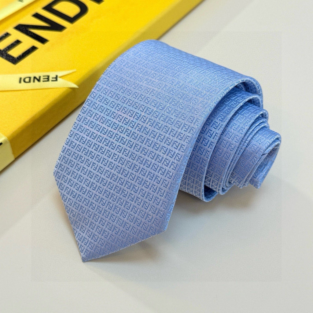Fendi Style Men's Textured Solid Silk Tie