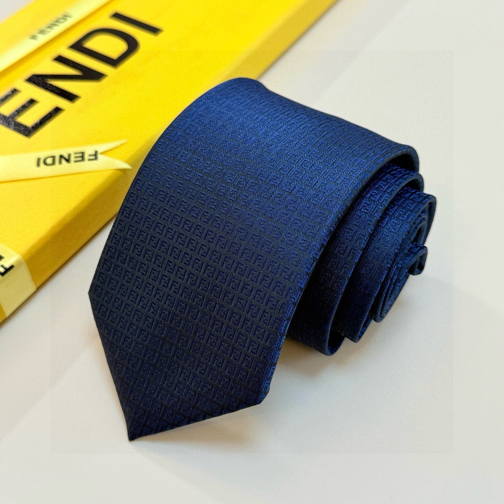 Fendi Style Men's Textured Solid Silk Tie