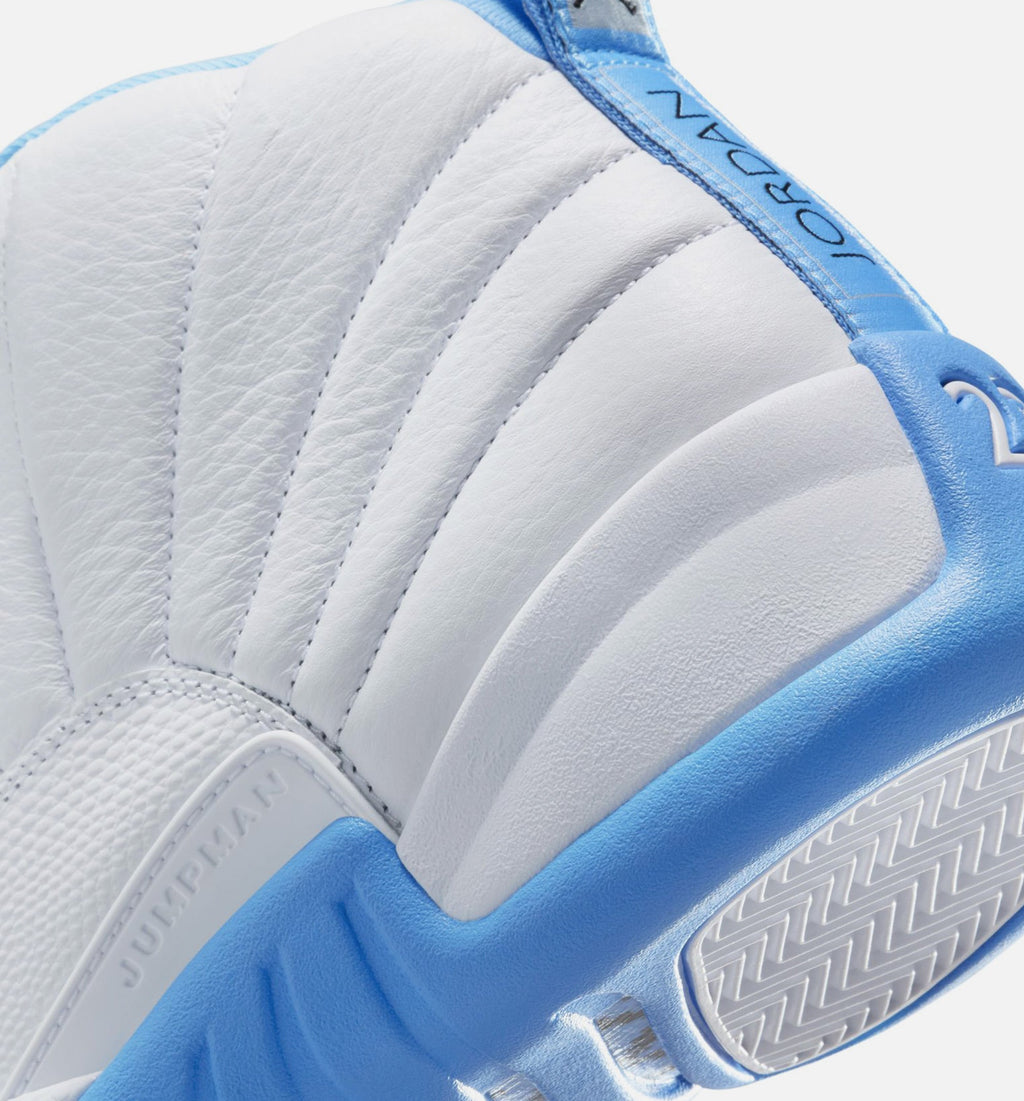 Air Jordan 12 Retro White and University Blue Men's – White/University Blue/Metallic Silver