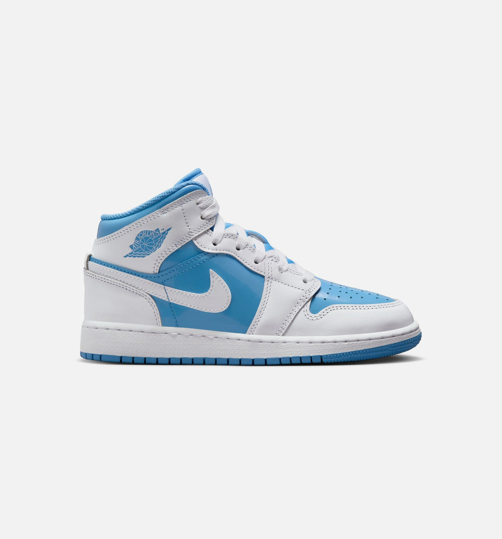 Air Jordan 1 Mid Legend Blue Grade School Lifestyle Shoes - White Legend Blue