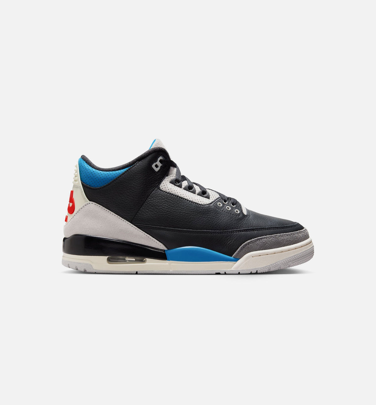 Air Jordan 3 Retro OG Rare Air Men's Shoes - Black Chile Red Neutral Grey