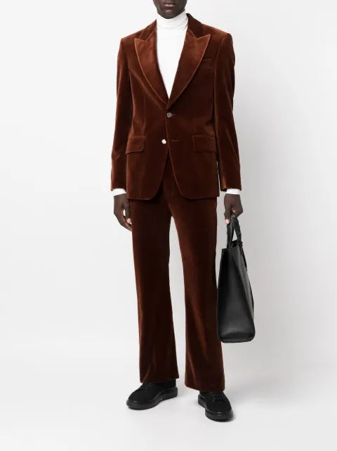 Palm Angels single-breasted velvet blazer