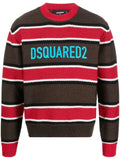 DSQUARED2 jacquard logo striped jumper