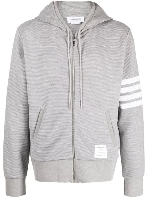 Thom Browne cotton ottoman 4-bar zip hoodie