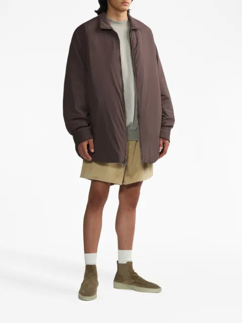 FEAR OF GOD ESSENTIALS logo-embossed zip-up shirt jacket