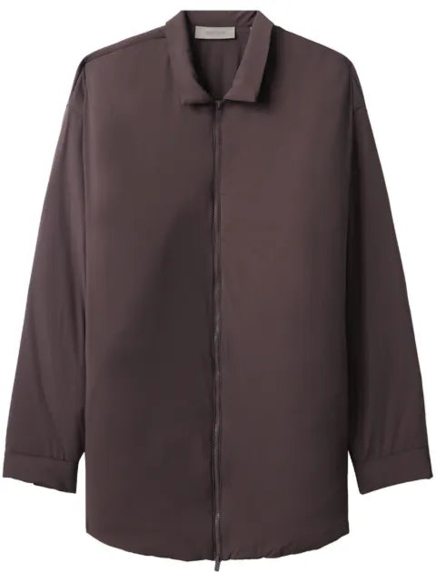 FEAR OF GOD ESSENTIALS logo-embossed zip-up shirt jacket