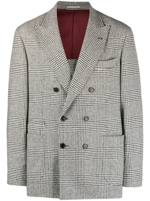 Brunello Cucinelli checked double-breasted wool blazer