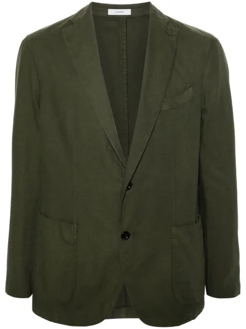 Boglioli single-breasted cotton blend blazer