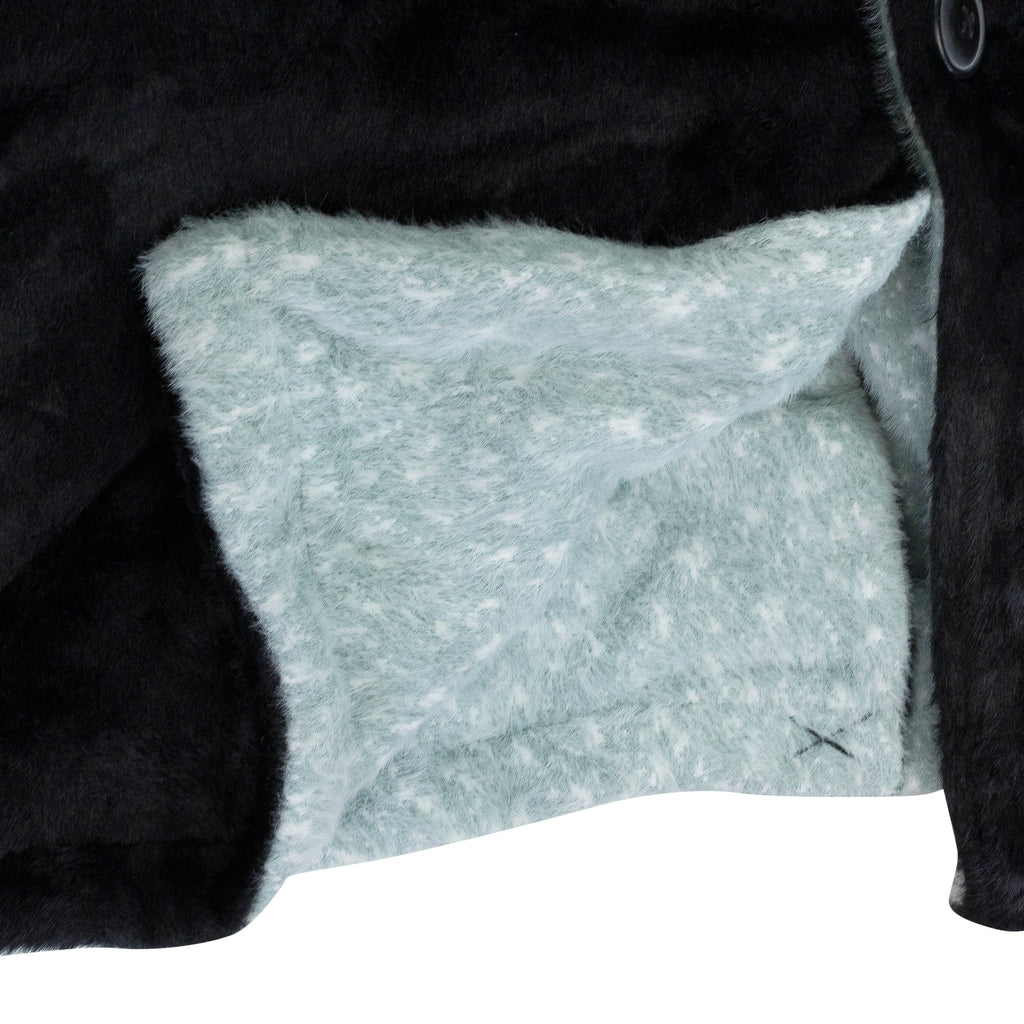 BLACK,WHITE TEXTURED REVERSABLE MAC COAT