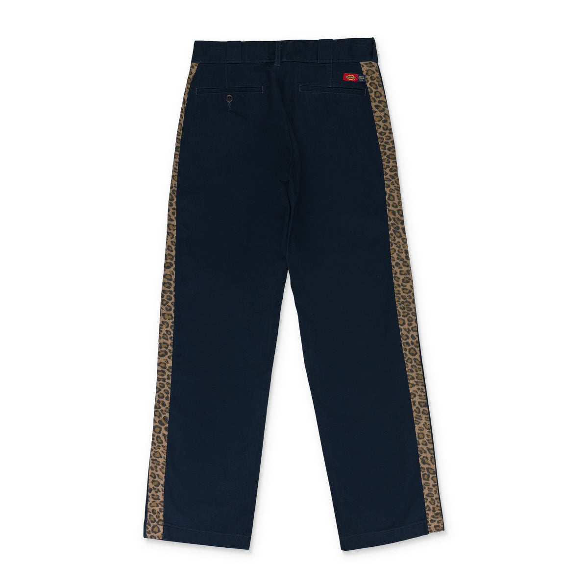 NAVY CONTRAST LEOPARD SIDE STRIPE PANTS