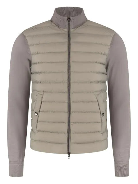 Herno zip-up padded-panel cardigan