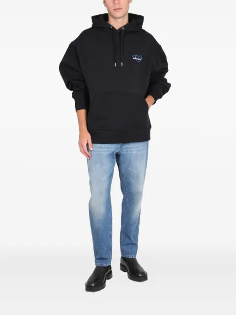 Department 5 heart-embroidered cotton hoodie