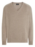 Zegna Oasi V-neck ribbed cashmere sweater