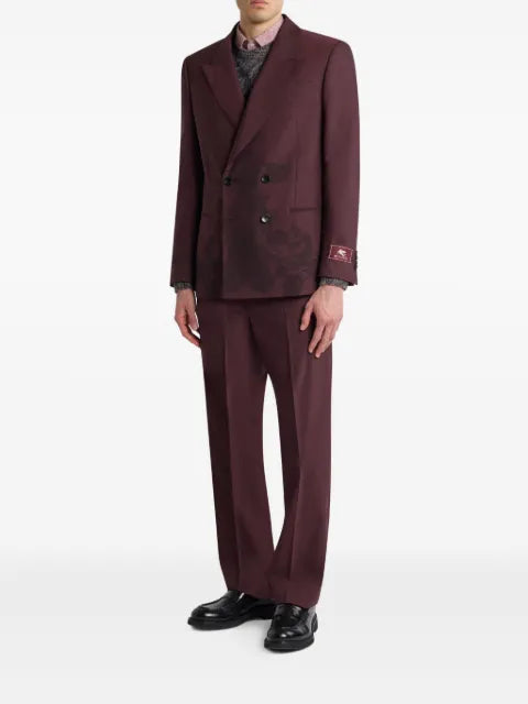ETRO double-breasted jacket with placed motif