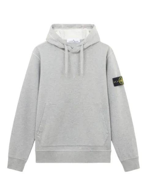 Stone Island 6100062 organic m©lange cotton fleece hooded sweatshirt