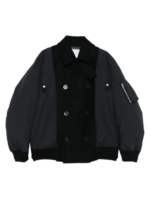 sacai double-breasted wool jacket