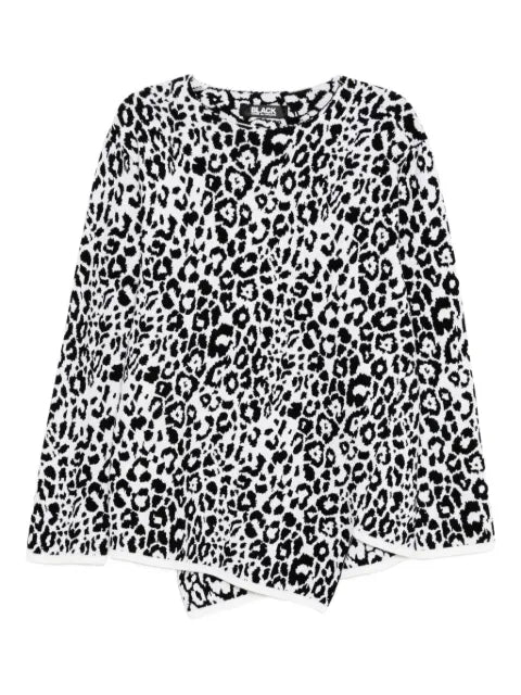 Black Comme Des Garçons leopard-print jumper