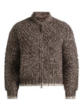 Manière De Voir Darel speckled knit bomber jacket