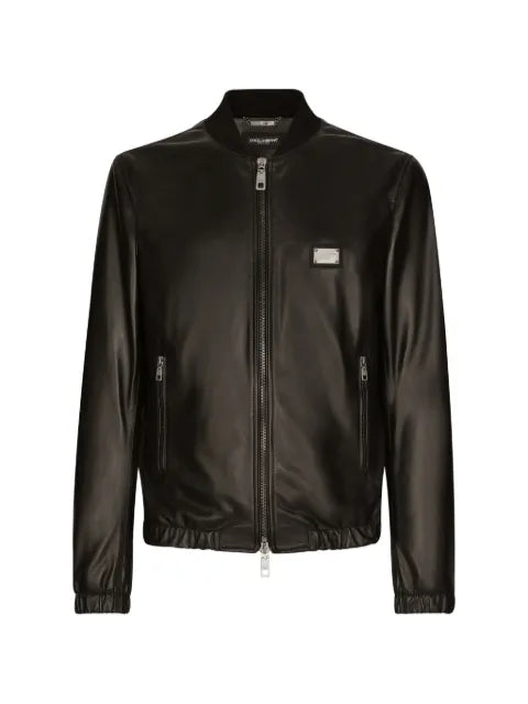 Dolce & Gabbana leather jacket with branded tag