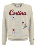 MC2 Saint Barth Heron crew neck sweater with Cortina postcard jacquard