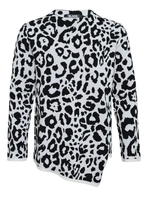 Black Comme Des Garçons leopard-pattern knit sweater