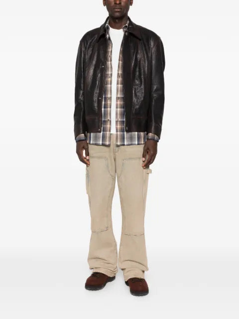 Golden Goose bomber jacket in burgundy nappa leather