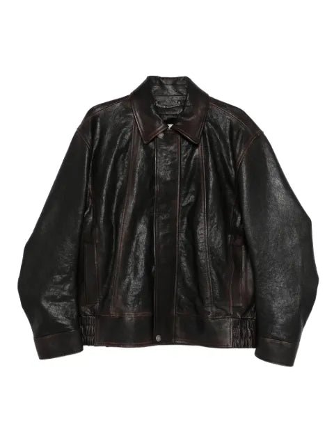 Golden Goose bomber jacket in burgundy nappa leather