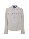 Billionaire buttoned leather jacket