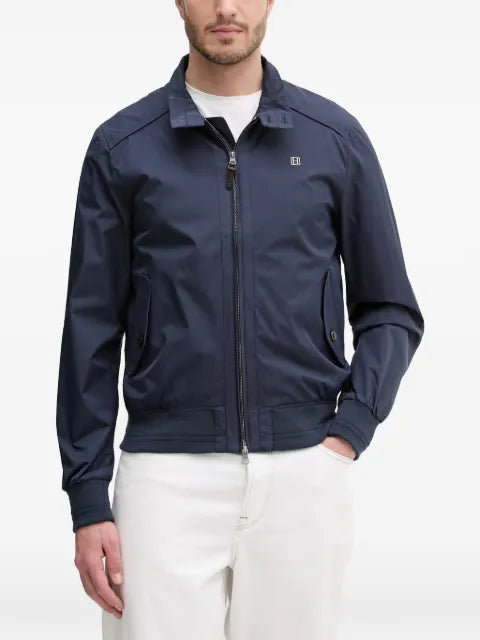 Hackett London logo-embroidered zip-up jacket
