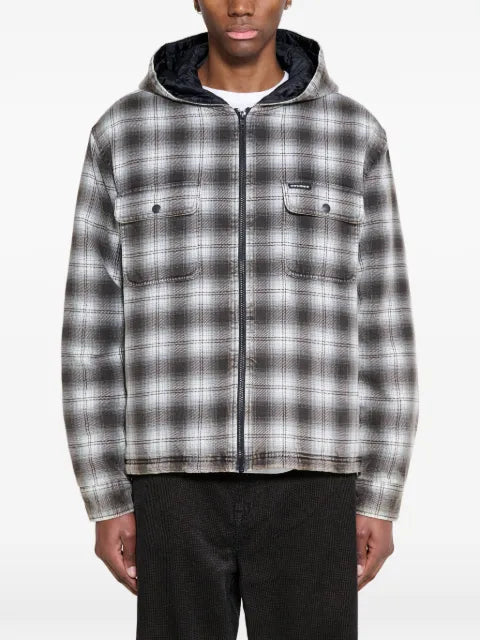 Stüssy plaid zip-up hooded jacket