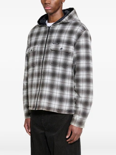 Stüssy plaid zip-up hooded jacket