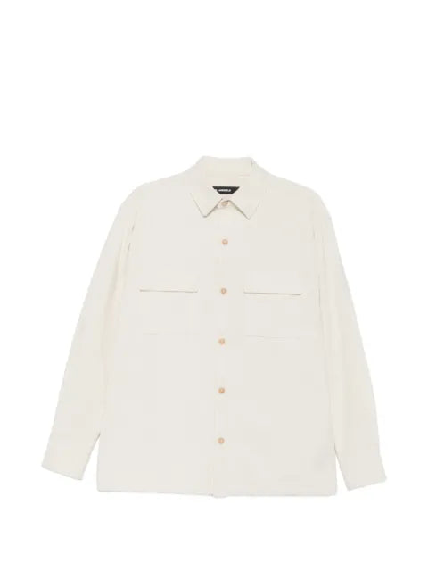 Karl Lagerfeld corduroy-effect flap-pocket overshirt