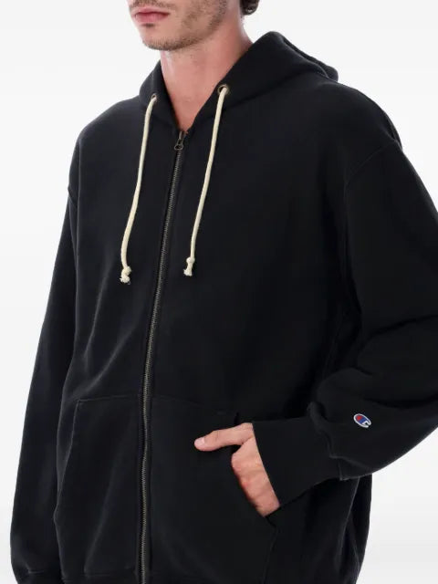 Champion zip-up logo-patch hoodie