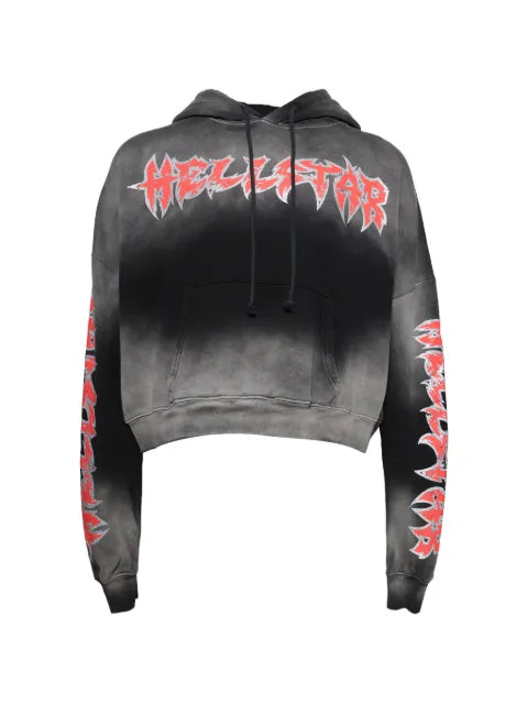 HELLSTAR Stars Shine graffiti-print cropped hoodie