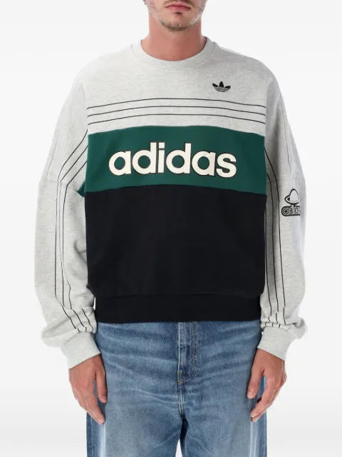 adidas logo-print colour-block sweater