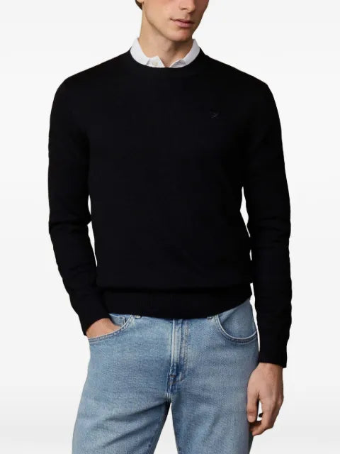 Hackett London embroidered cotton-knit sweater