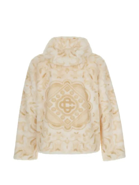 Casablanca patterned faux-fur hooded jacket