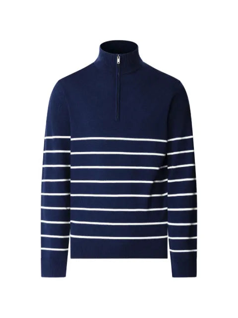 Hackett London stripe-pattern half-zip sweater