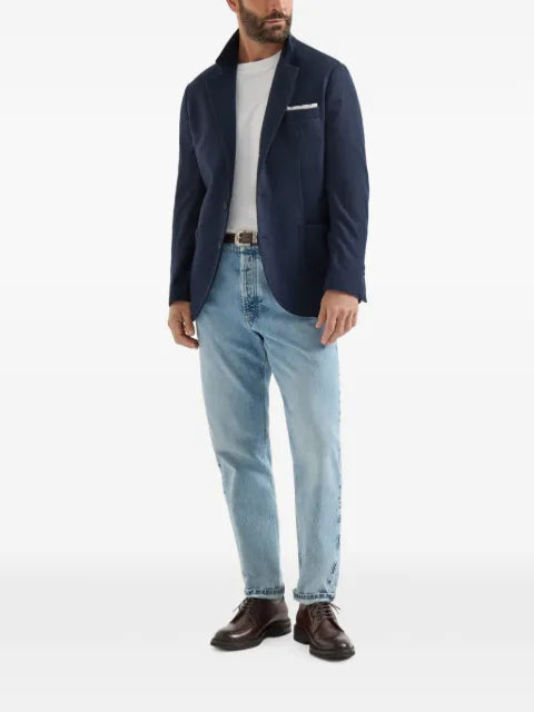 Brunello Cucinelli cashmere jersey blazer with patch pockets