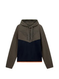 Emporio Armani logo-embroidered colour-block hoodie