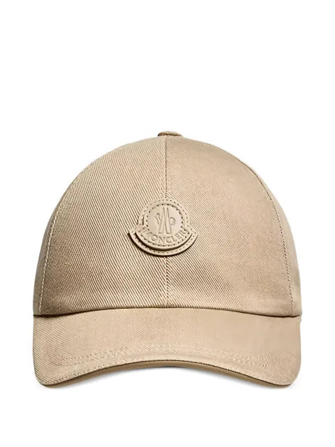Moncler gabardine baseball cap with leather-Logo