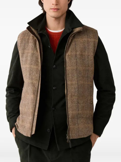 Hackett London herringbone check gilet