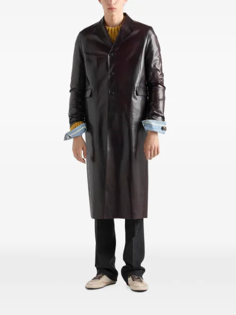 Prada nappa leather coat
