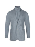 Eleventy ribbed-knit sleeve layered jacket