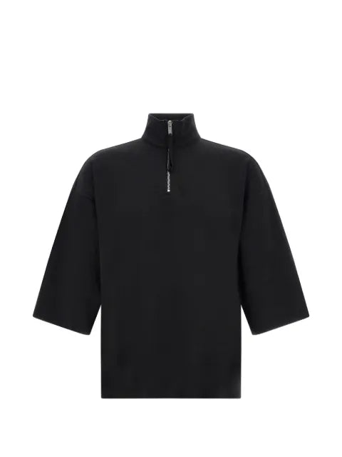 Thom Krom half-zip short-sleeve sweatshirt