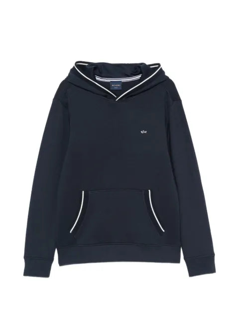 Paul & Shark logo-embroidered contrast-trim hoodie