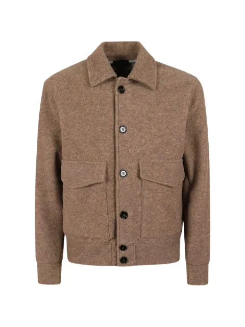 DONDUP button-up patch-pocket shirt jacket