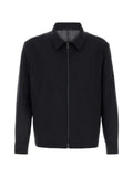 BOSS relaxed-fit zip-up jacket in patterned virgin wool
