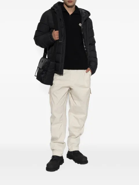 Moncler half-zip ribbed-knit sweater